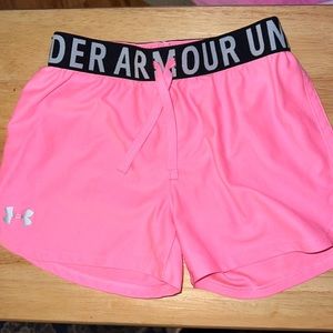 Girls Youth Medium Pink Under Armour HeatGear Shorts